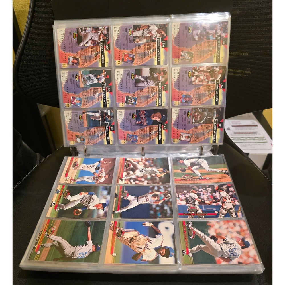 MINT VINTAGE Topps Stadium Club Baseball Cards 1993 Lot in Binder +LOOK+